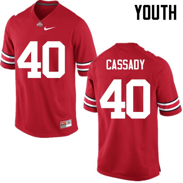 Ohio State Buckeyes #40 Howard Cassady Youth Stitch Jersey Red OSU17376